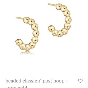 ENewton Beaded 1” Hoop - 4mm Gold